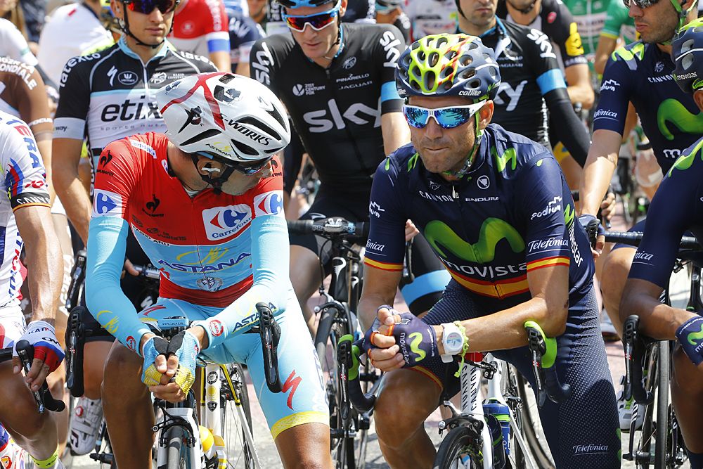 Aru and Valverde at the start