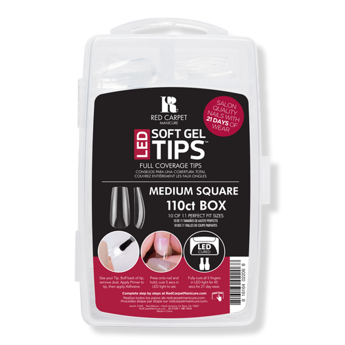 Led Soft Gel Medium Square Nail Tips