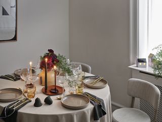 Scandinavian tablescape with candles