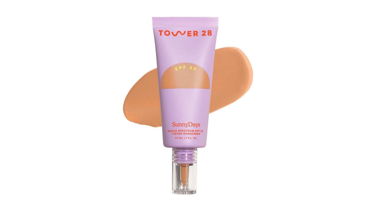 A purple squeeze tube of the best tinted moisturizer with SPF.