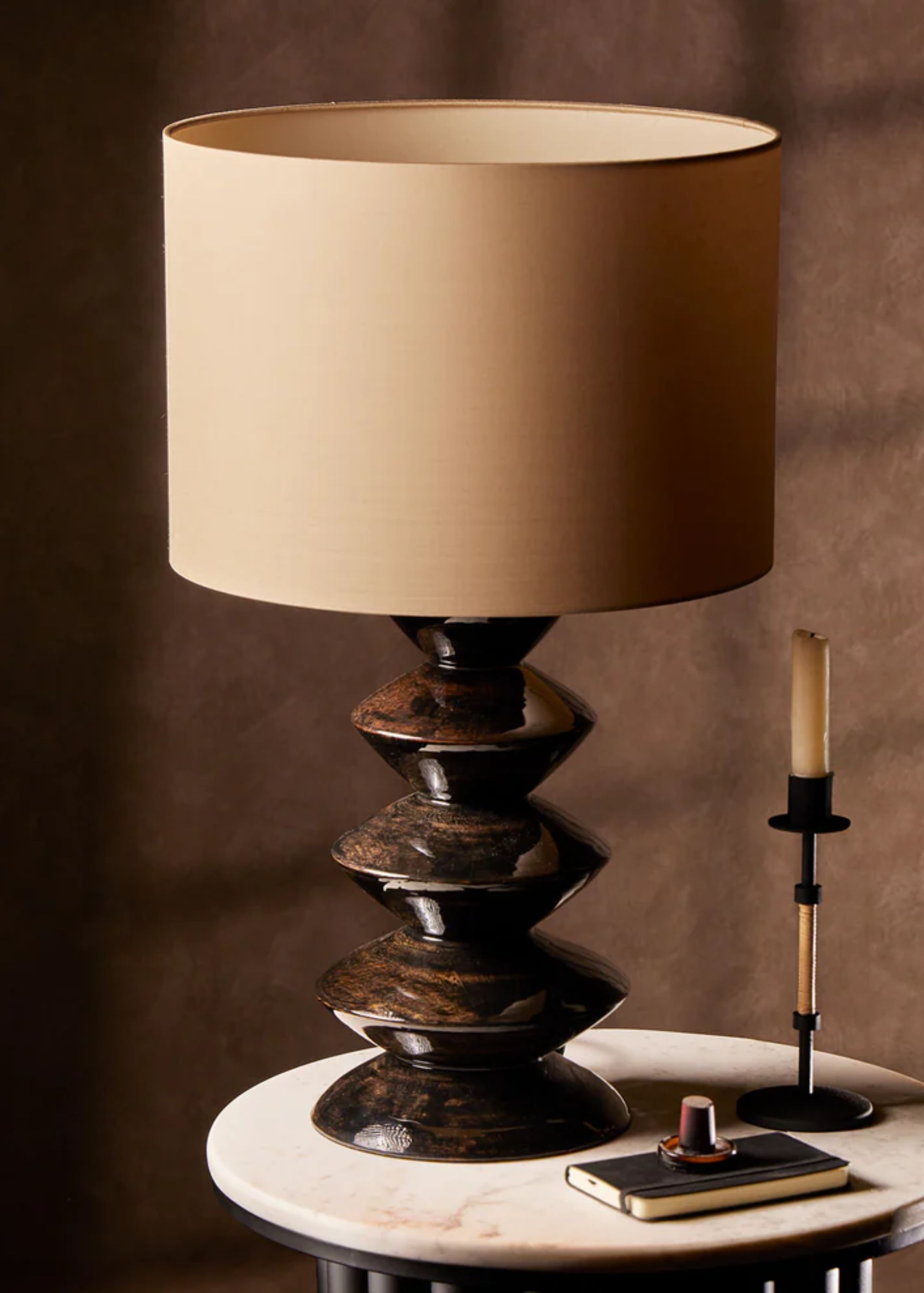 Pooky Lighting, Vasuko Table Lamp in Deep Brownish Black