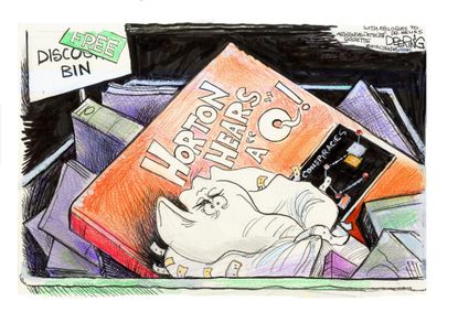 Political Cartoon U.S. horton hears a qanon dr seuss