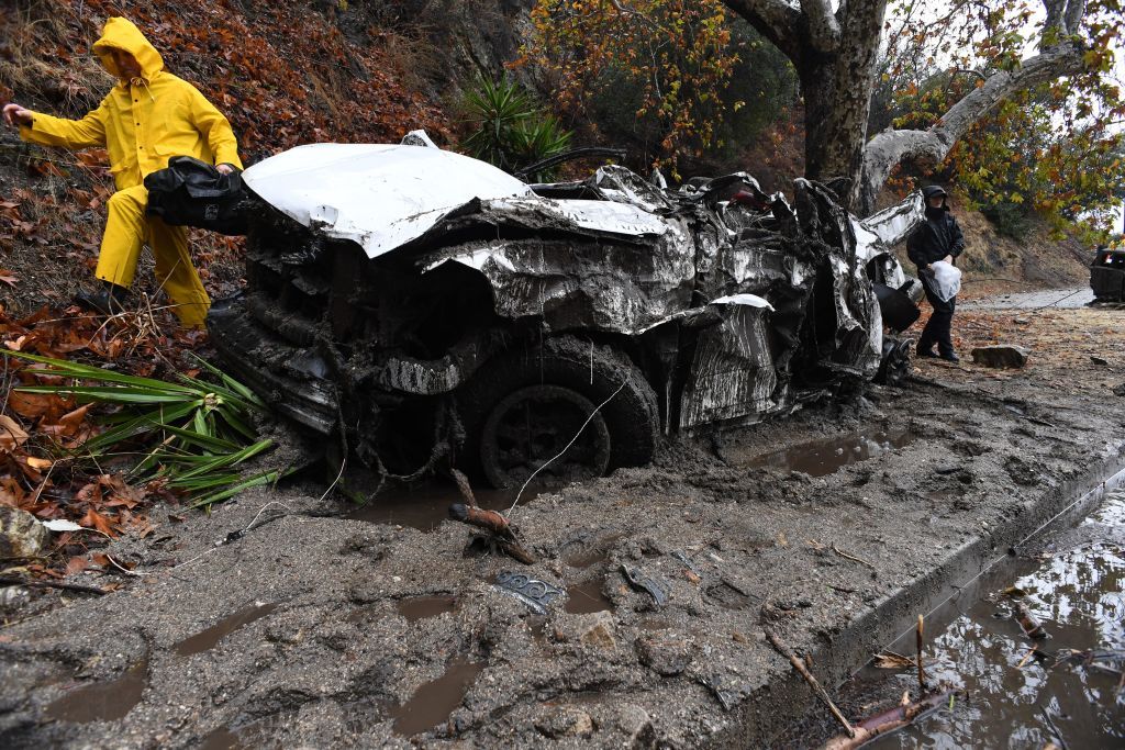 A car stuck in mud.