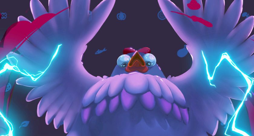 A giant angry chicken