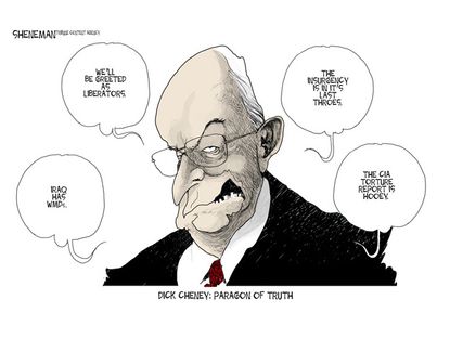 Political cartoon Dick Cheney torture