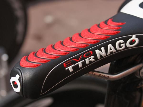 Prologo's Slide Control strips keep riders firmly planted on the nose of their saddles during time trials without slipping.