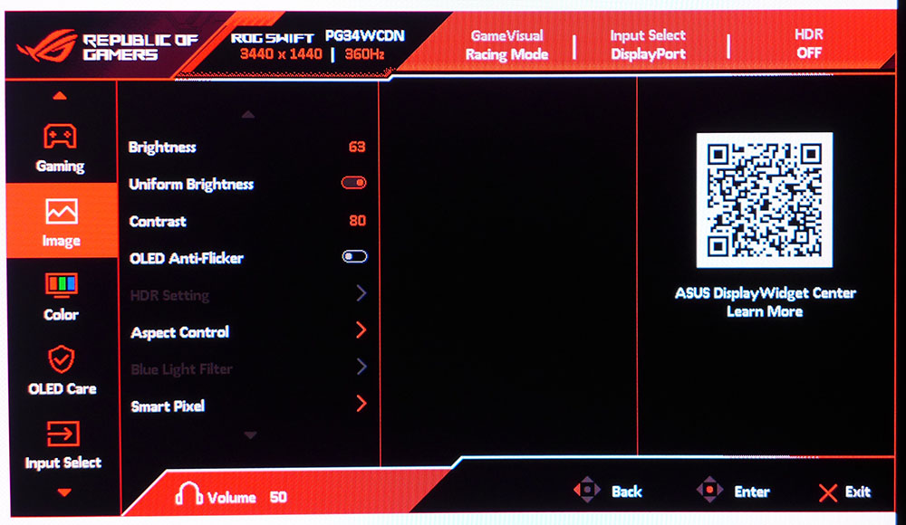 Asus ROG Swift PG34WCDN
