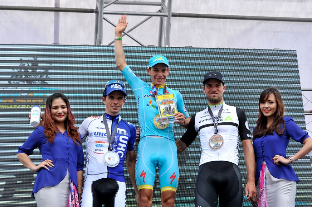 The podium on stage 4 at Le Tour de Langkawi