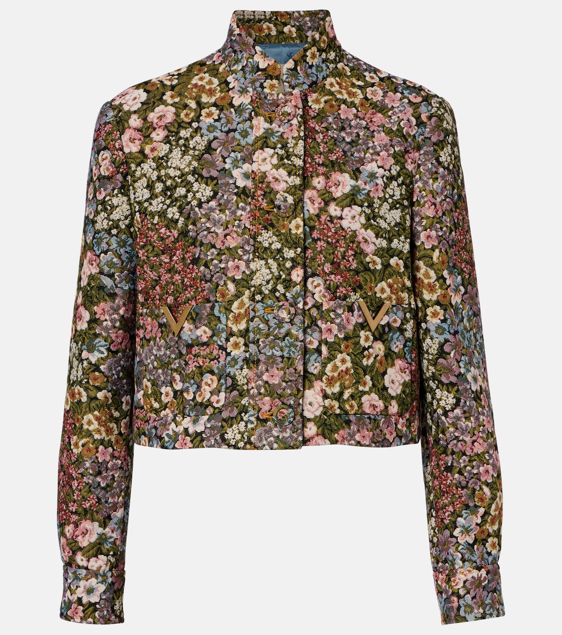Vgold Floral Cropped Jacket