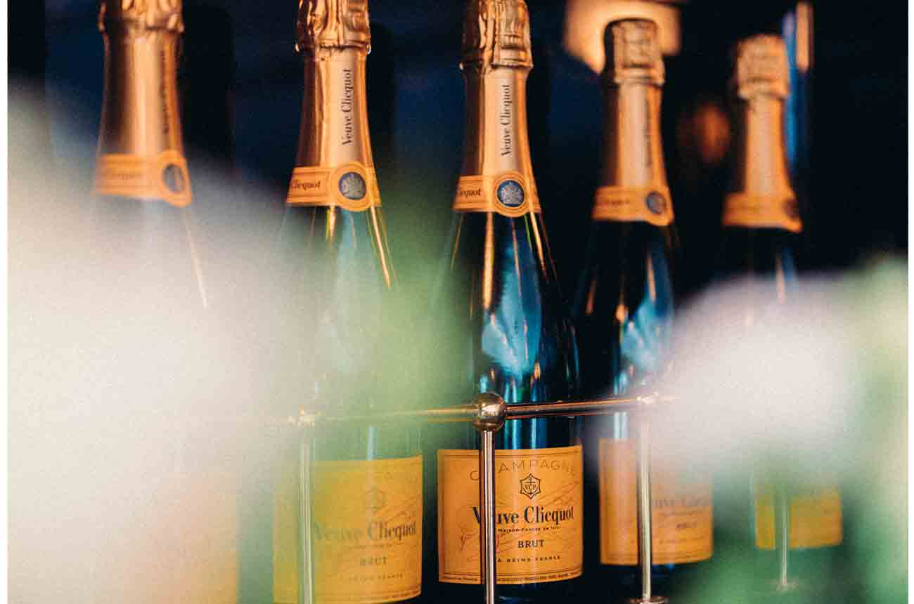 Veuve Clicquot champagne on Solaire Journey on Belmond train