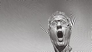 man face in black and white lines