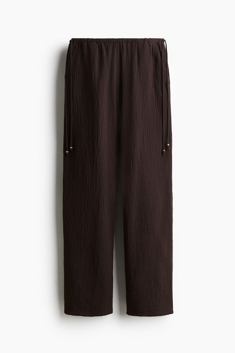 Wide-Leg Drawstring Pants