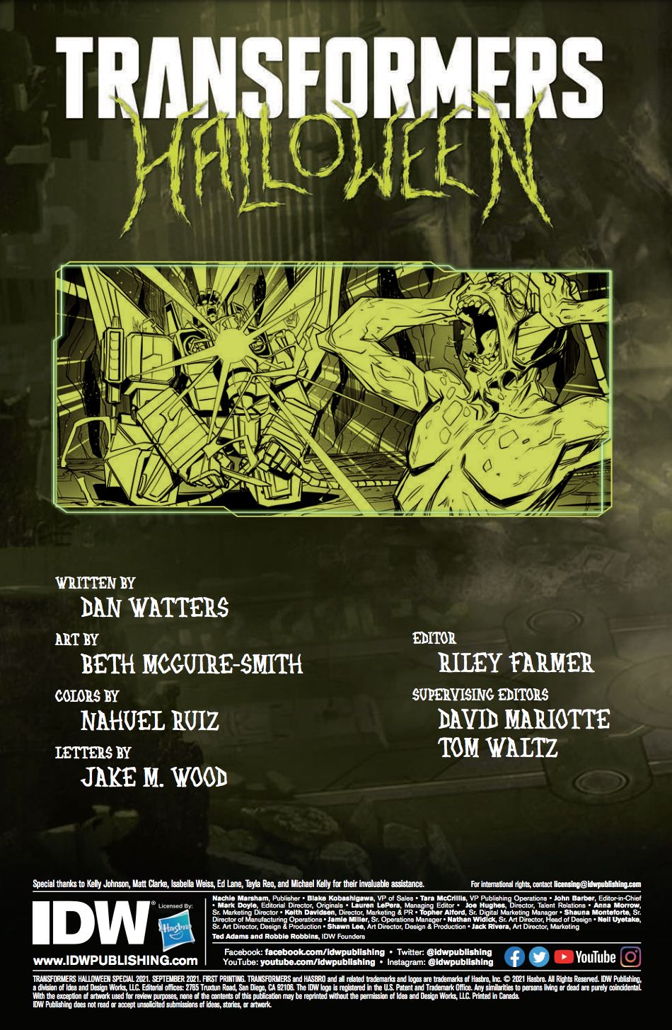 Transformers turns spooky with the new Transformers Halloween Special comic from IDW Publishing.