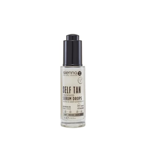 Sienna X Self Tan Drops Concentrated Serum (30ml) Add to Skin Care for Custom Face Tan, Cruelty Free and Vegan