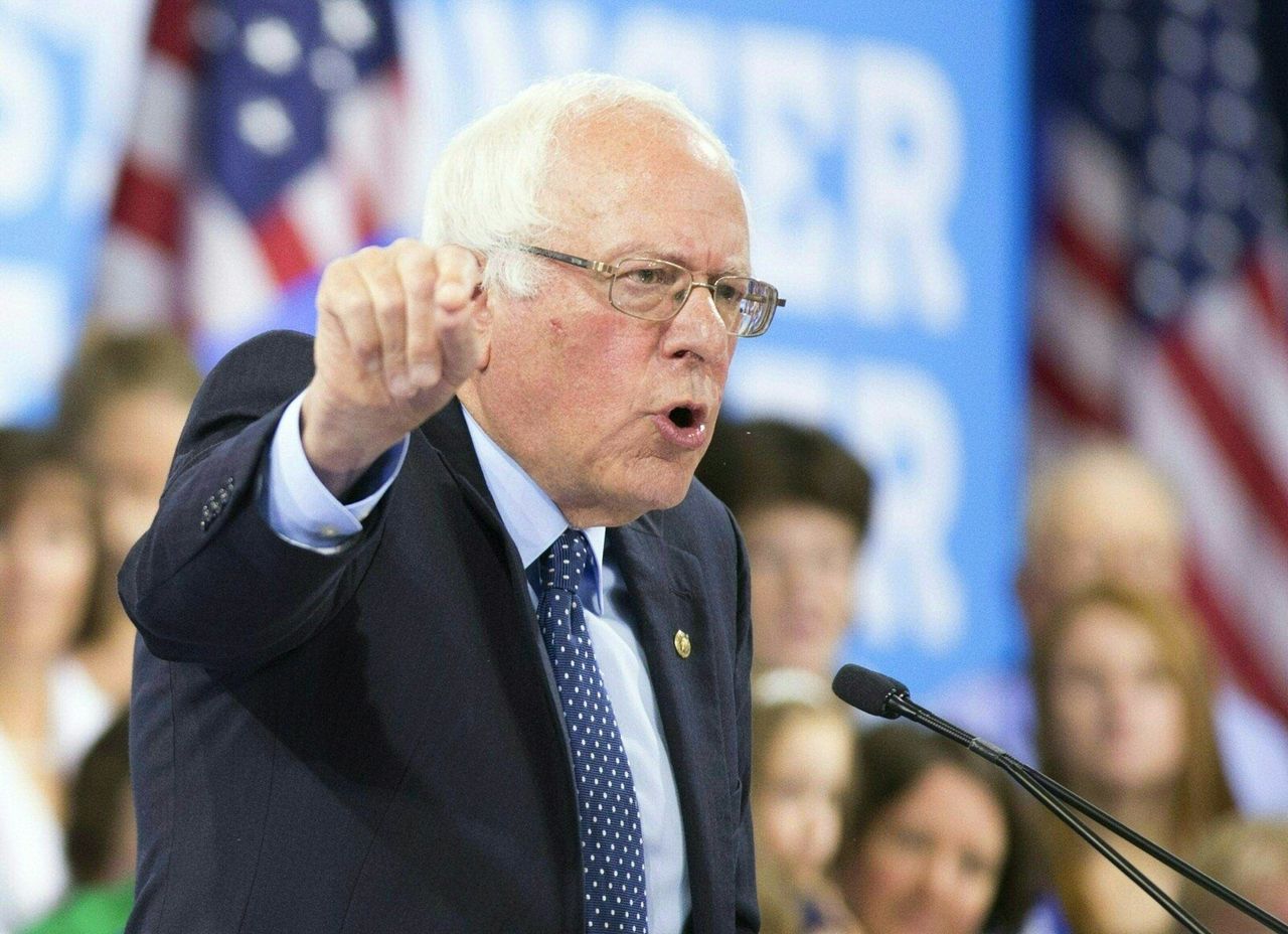 Bernie Sanders at a rally