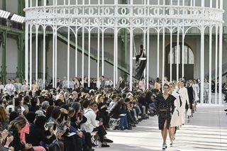 models walking the runway at chanel