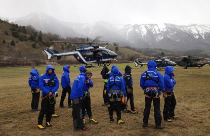 Rescue teams near site of crash