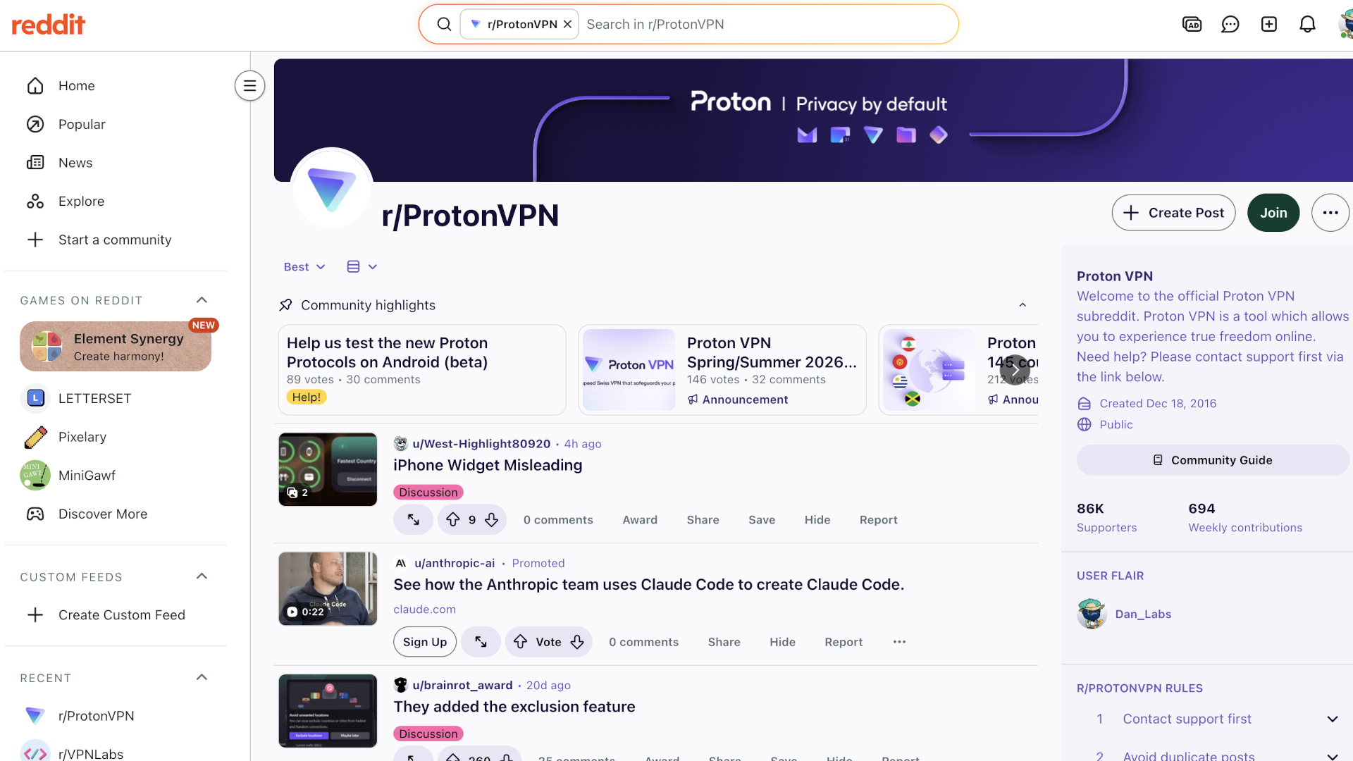 Proton VPN subreddit