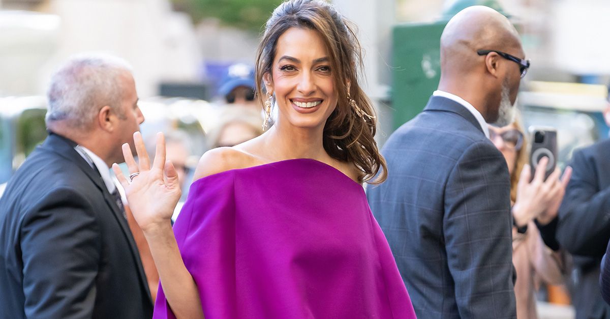 Black Heels Are Fine, But Amal Knows This Shoe Color Trend Looks Prettier with a Minidress