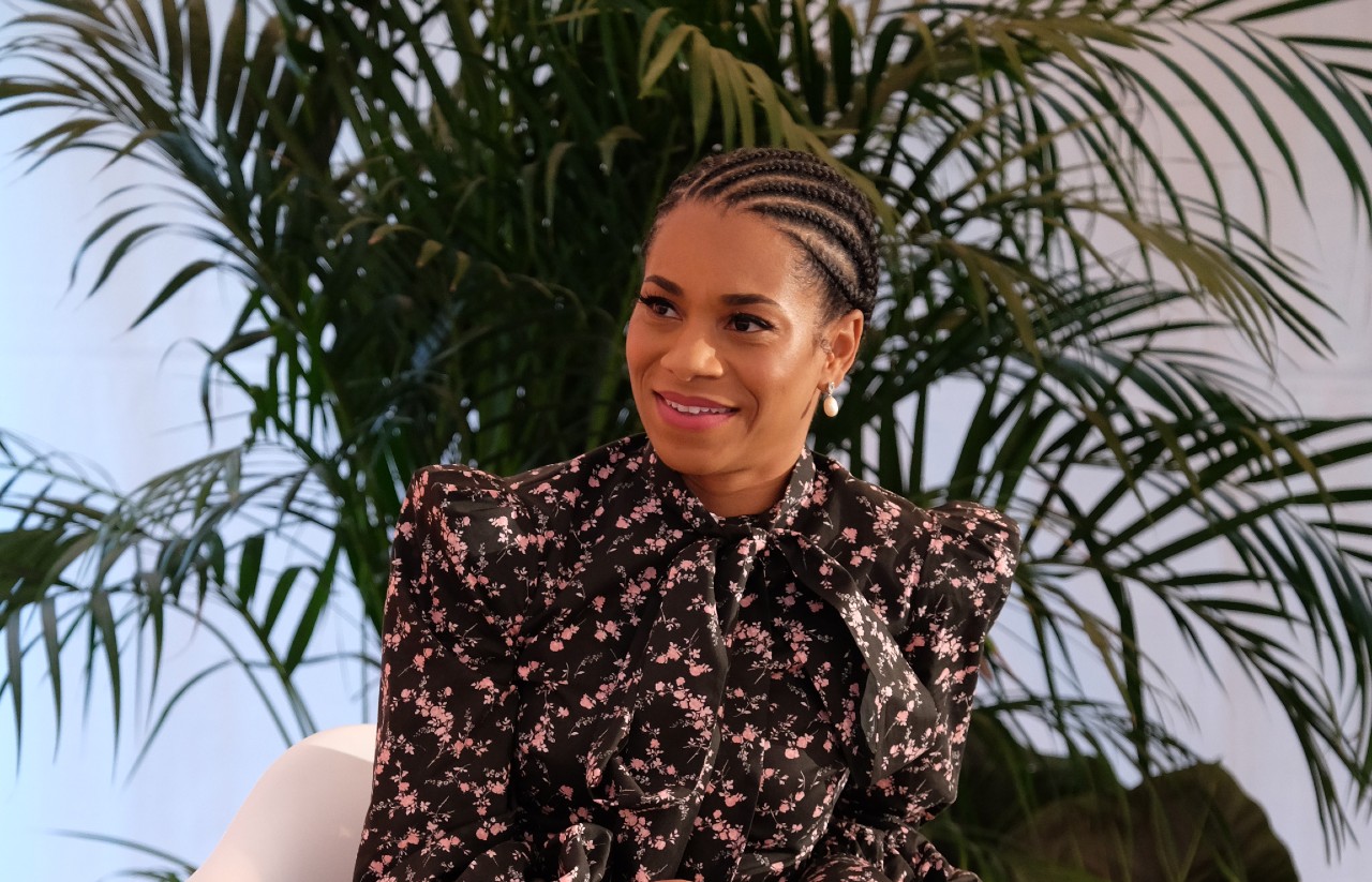 Kelly McCreary speaks during #BlogHer20 Health at Rolling Greens Los Angeles on February 01, 2020