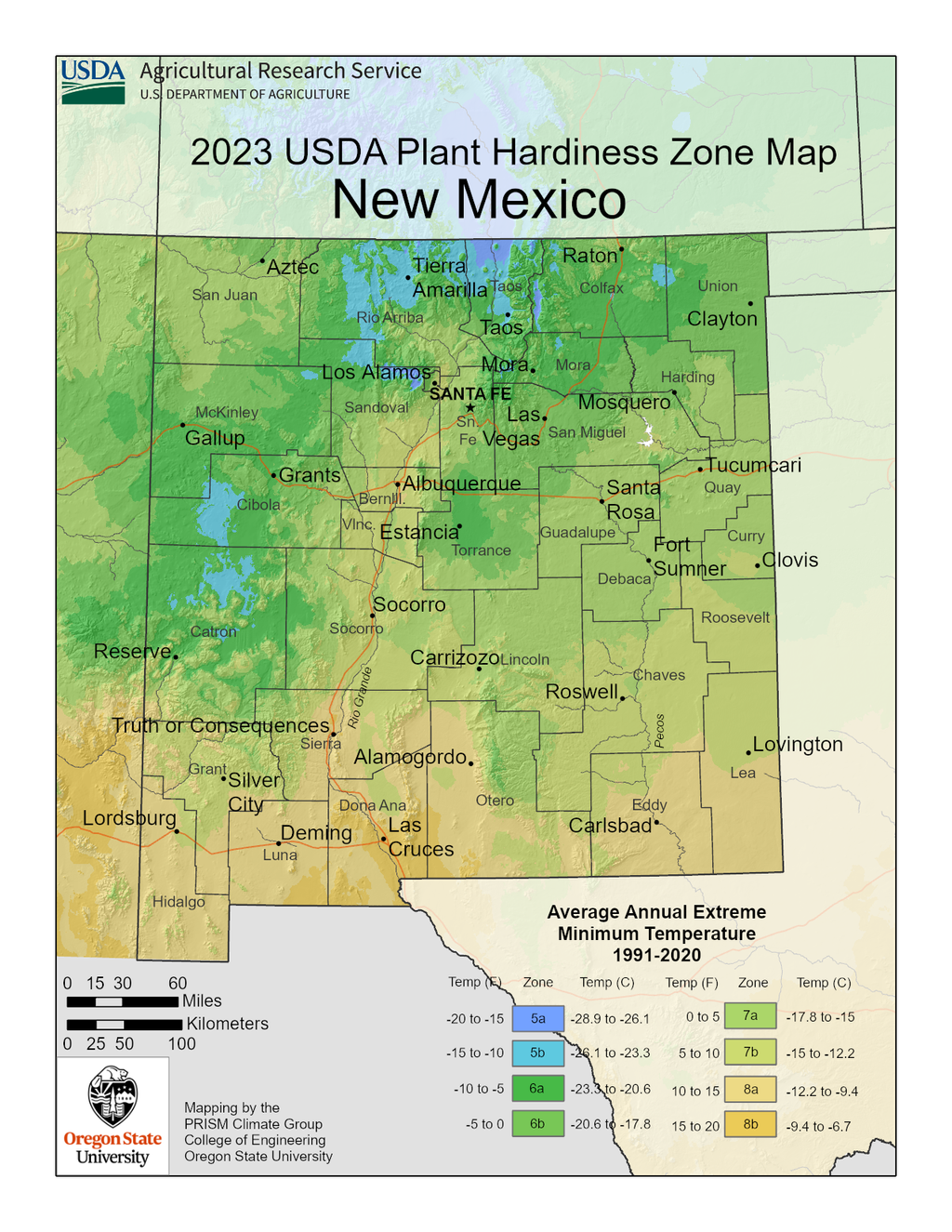 USDA Plant Hardiness Map For New Mexico | Gardening Know How