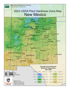 USDA Plant Hardiness Zone Map for New Mexico