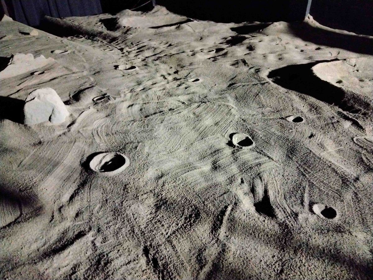 Lunar rover Max in a lunar-like facility at the company Mission Control in Ottawa, Canada.
