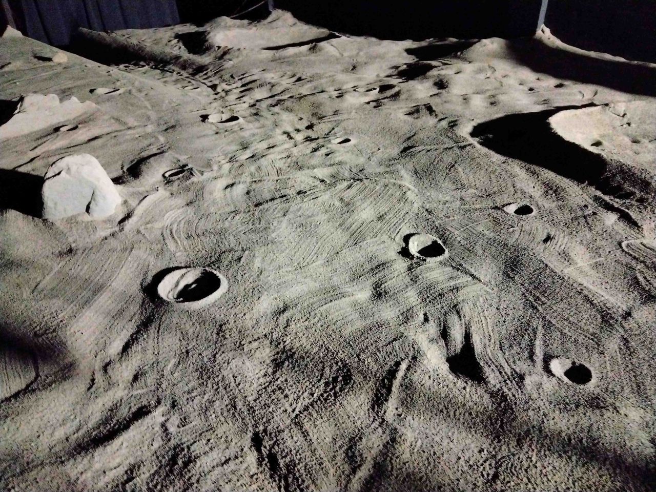 Lunar rover Max in a lunar-like facility at the company Mission Control in Ottawa, Canada.