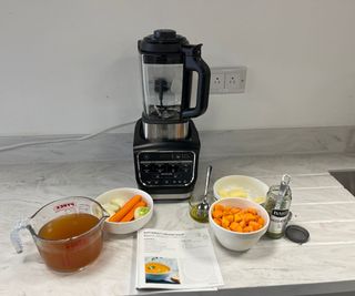 Ingredients for testing soup in the Ninja Foodi Cold & Hot Blender