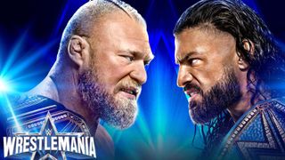 (L-R) Brock Lesnar and Roman Reigns will main event night 2 of WrestleMania 38 in a match to unify the WWE and Universal championships