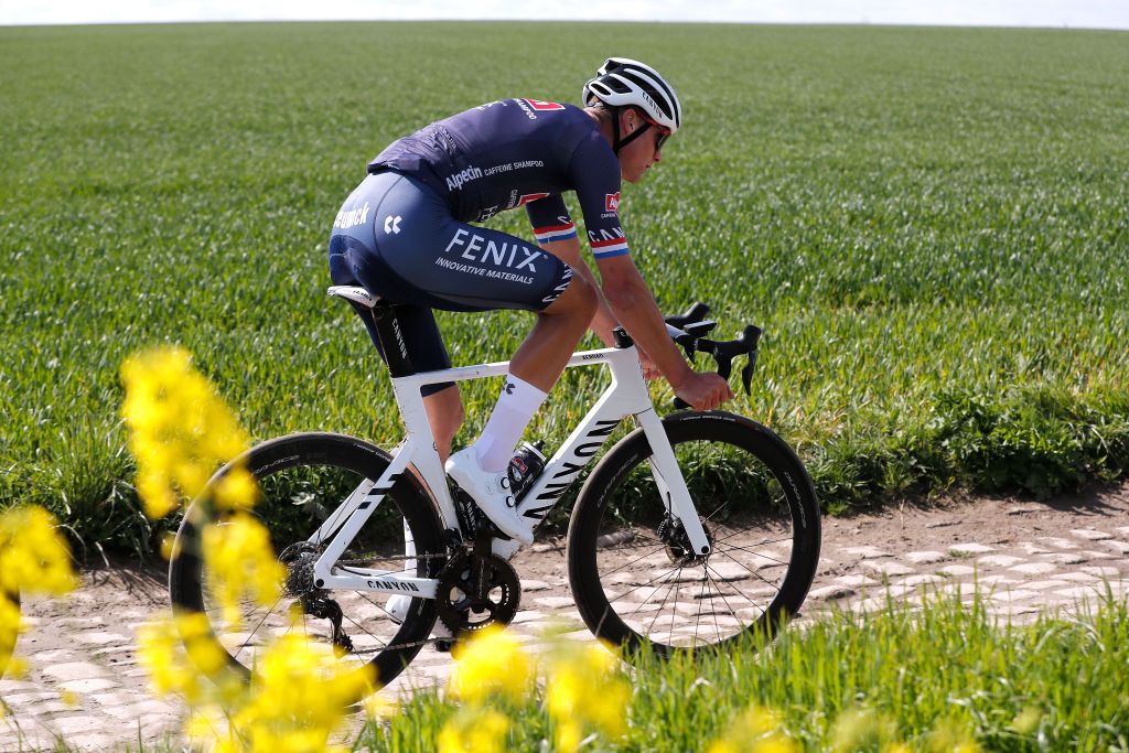 ROUBAIX FRANCE APRIL 14 Mathieu Van Der Poel of Netherlands and Team AlpecinFenix trains during the 119th ParisRoubaix 2022 Training ParisRoubaix WorldTour on April 14 2022 in Roubaix France Photo by Bas CzerwinskiGetty Images