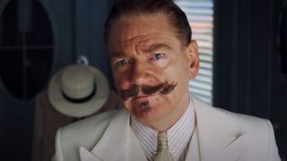 Kenneth Branagh mustache as Hercule Poirot Death on the Nile.