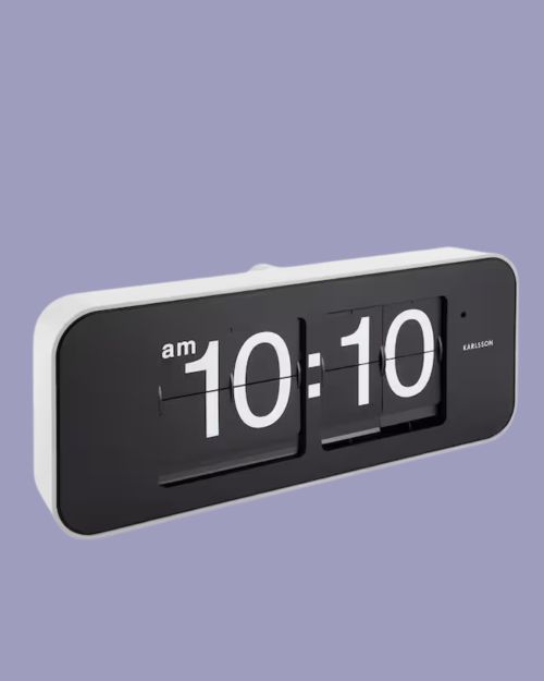 White Wide Flip Wall Clock