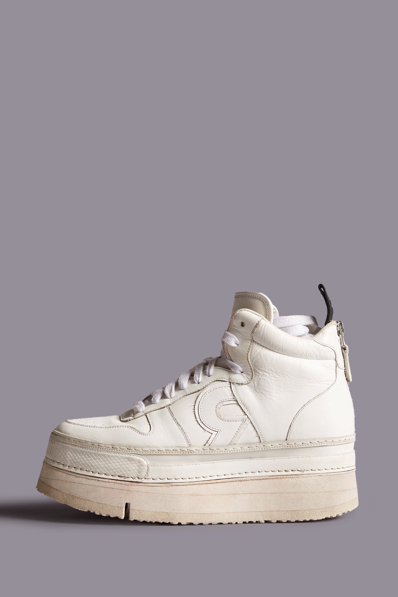 Riot Leather High Top - White Leather - White Leather / 35 / R13ws024