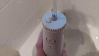 Waterpik Cordless Select being tested by Live Science contributor Lou Mudge