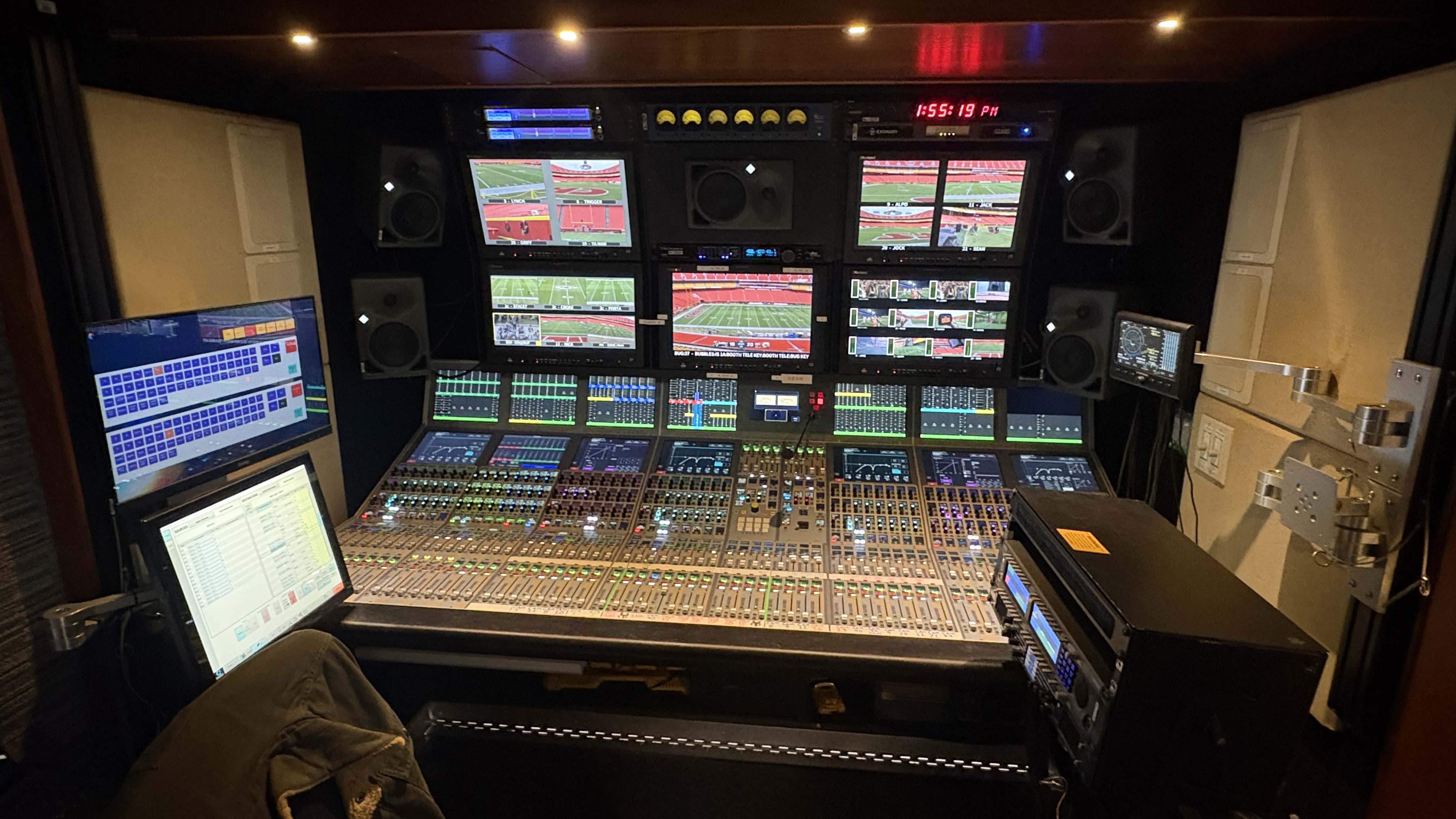 A look inside the &amp;lsquo;Sunday Night Football&amp;rsquo; submix audio room, the core workspace where the submixer builds and manages the show&amp;rsquo;s sound.