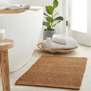 Brown bath mat