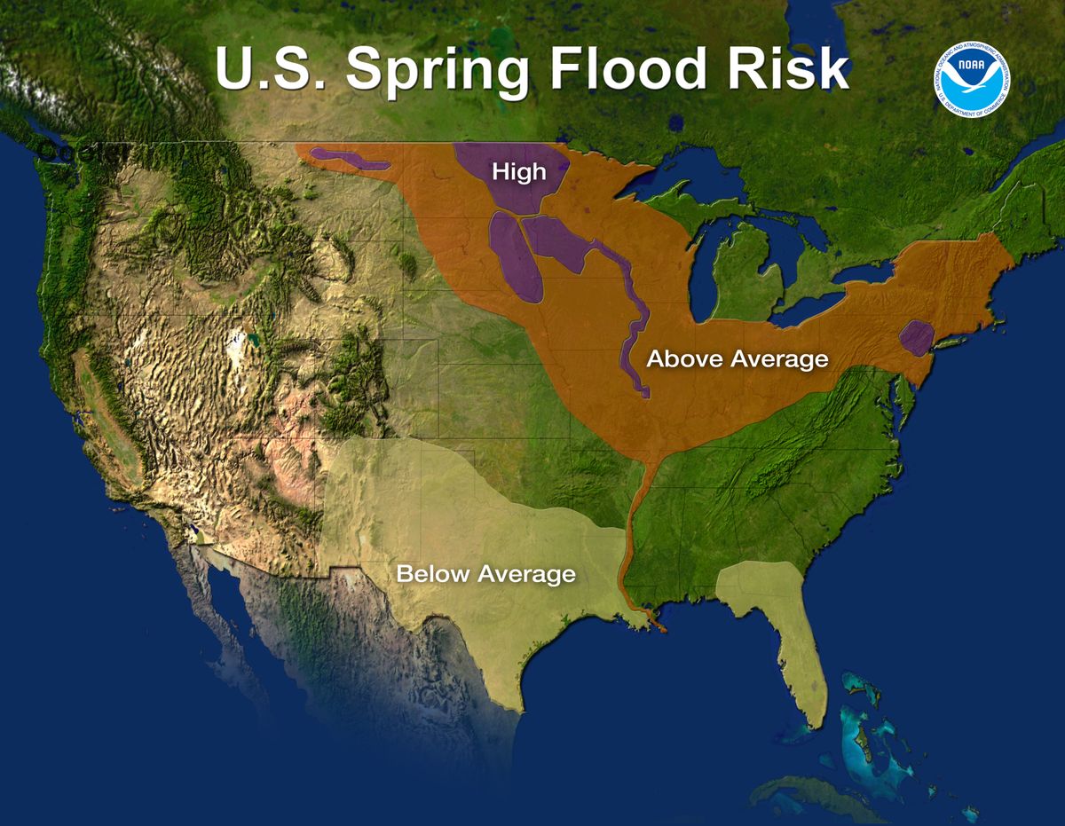 The U.S. spring flood risk map for 2011