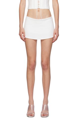 White Elasticized Miniskirt