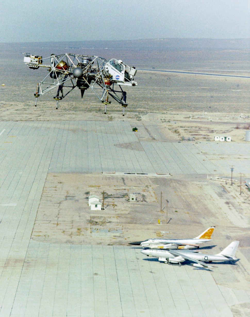 Space History Photo: Lunar Landing Research Vehicle In Flight | Space