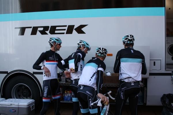 Smash and grab: Frank Schleck and his teammates