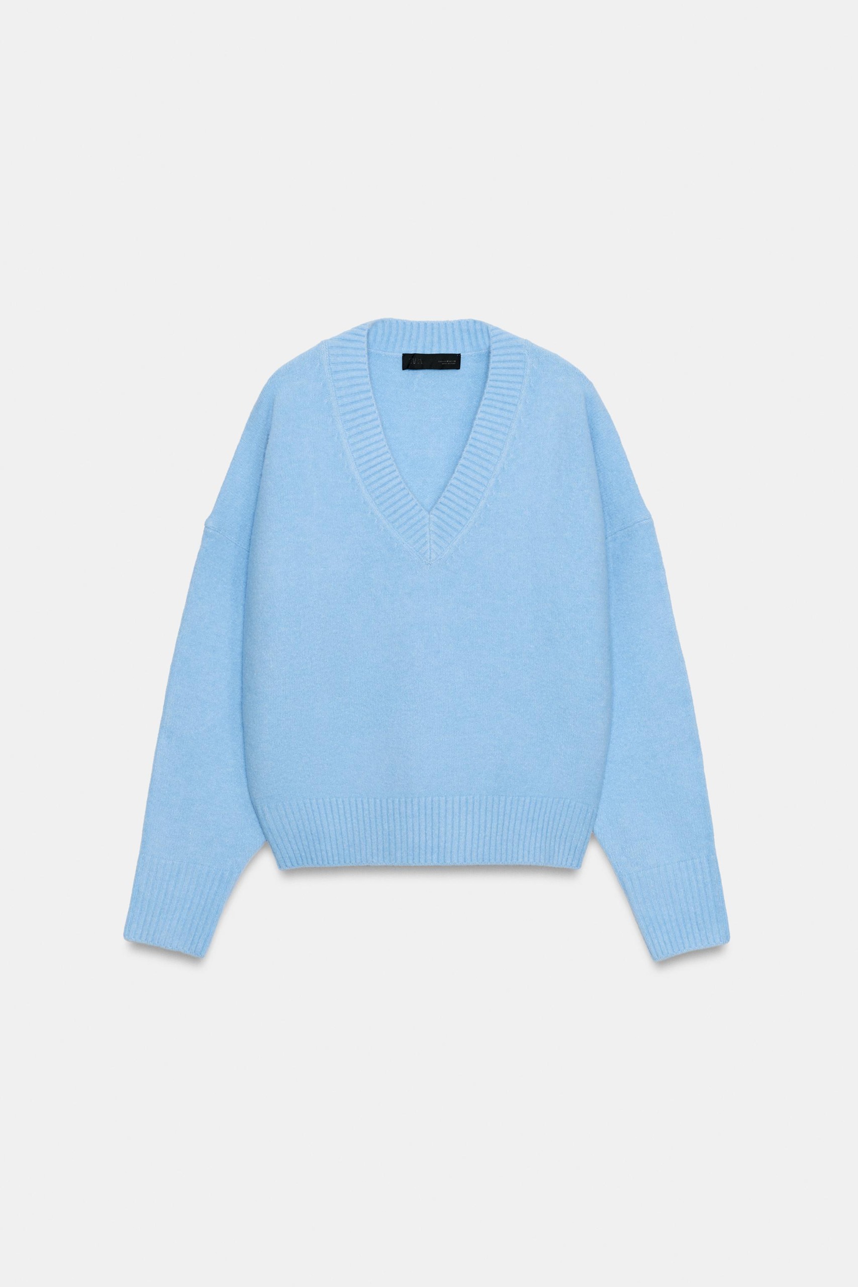 ZARA, Soft-Knit Jumper - Pastel Blue - Xs