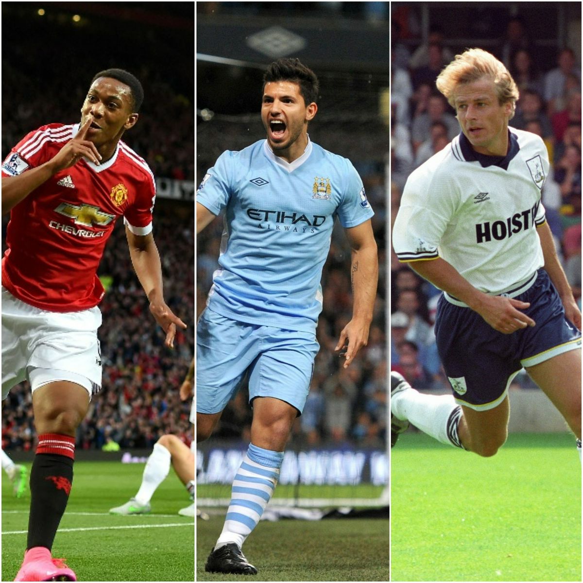 Anthony Martial, Sergio Aguero and Jurgen Klinsmann