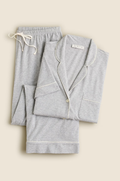 J.Crew, Dreamy Cotton-Blend Short-Sleeve Pajama Pant Set