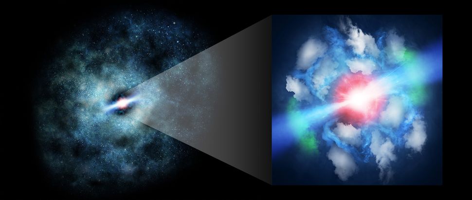 Astronomers spot ancient effects from a supermassive black hole's jets
