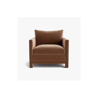 rust color velvet accent chair