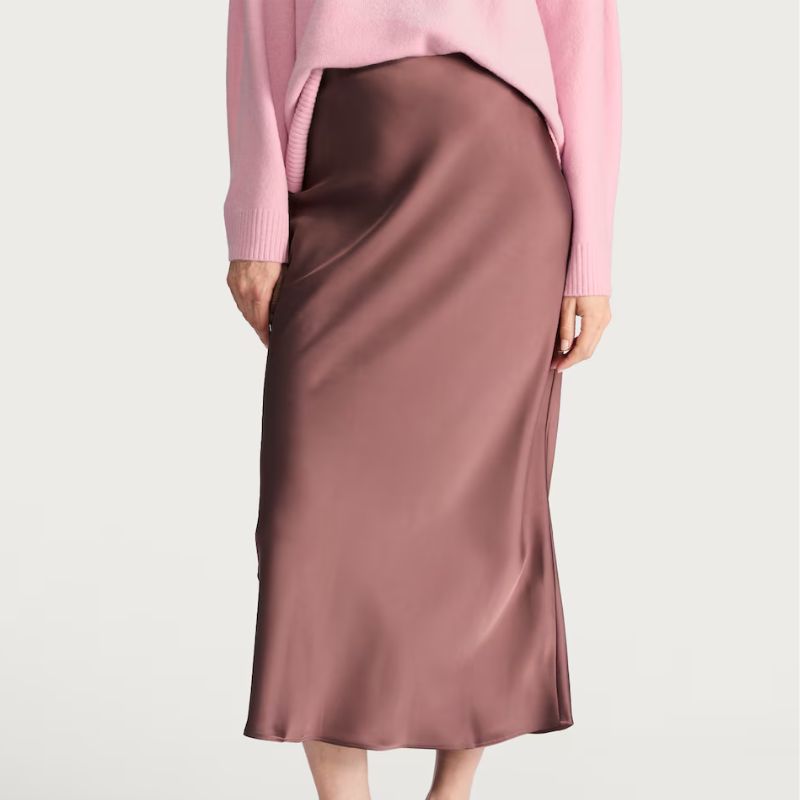 slip skirt in antique rose