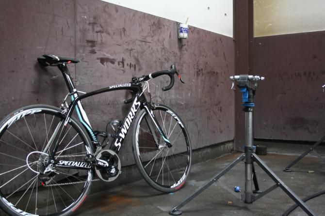 Hit the showers: The service course has it's own cleaning area for the bikes post race