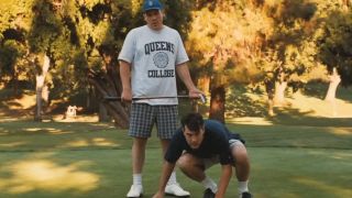 Ron Livingston and Jon Favreau playing golf in Swingers