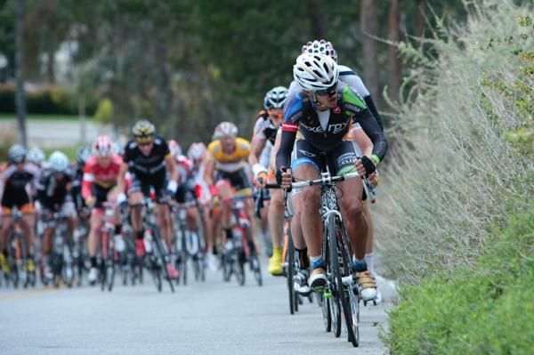Matt Cooke (Exergy) leads up to the KOM.